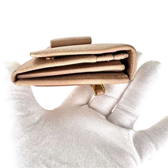 Prada Saffiano Fiocco Bow Wallet in Cammeo Nude | Authentic with added Chain - Picture 14 of 16